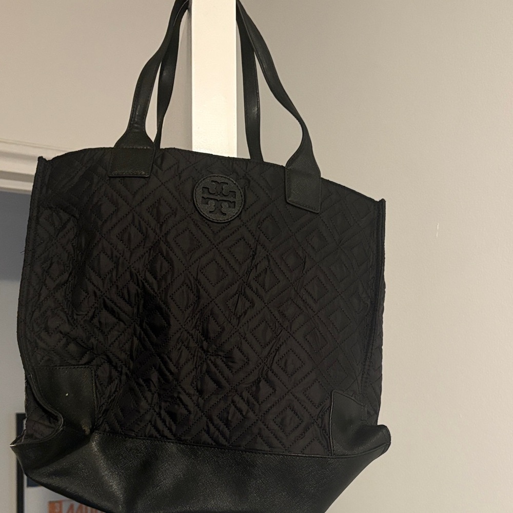 Tory Burch Black Diamond-Pattern Tote